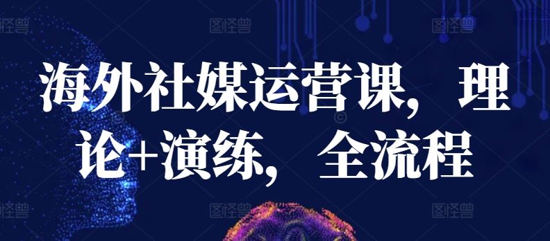 海外社媒运营课,理论+演练,全流程