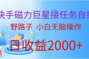 （9985期）（蓝海项目）快手磁力巨星接任务自撸，野路子，小白无脑操作日入2000+