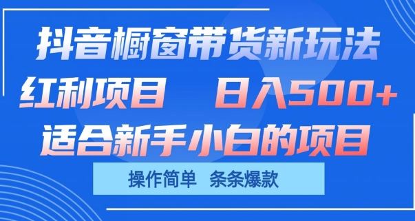 抖音橱窗带货新玩法,单日收益几张,操作简单,条条爆款【揭秘】