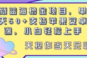 (11290期)最新蓝海撸金项目,单号一天50+, 支持苹果安卓双端,小白轻松上手 当…