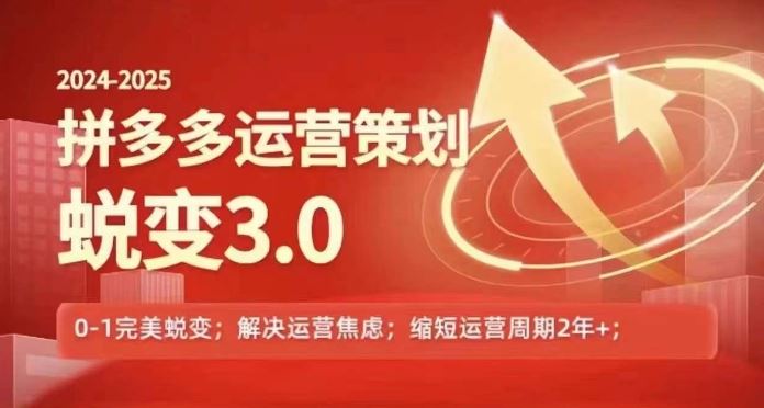 2024-2025拼多多运营策略蜕变3.0,0~1完美蜕变,解决信息焦虑
