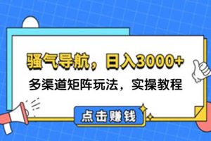 （12255期）日入3000+ 骚气导航，多渠道矩阵玩法，实操教程