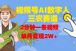 视频号AI数字人玩转三农赛道，2分钟一条视频，单月变现2W+