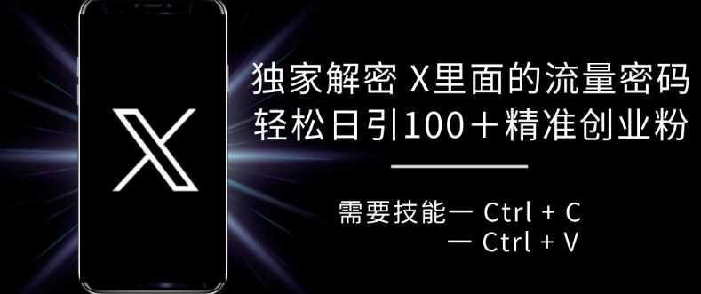 独家解密 X 里面的流量密码,复制粘贴轻松日引100+