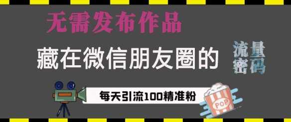 藏在微信朋友圈的流量密码,无需发布作品,单日引流100+精准创业粉【揭秘】
