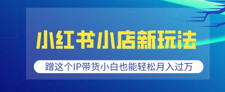 小红书小店新玩法,蹭这个IP带货,小白也能轻松月入过W【揭秘】