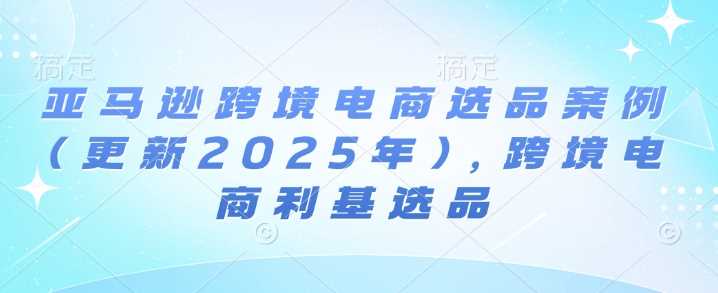 亚马逊跨境电商选品案例(更新2025年2月),跨境电商利基选品