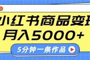 小红书字幕作品玩法，商单变现月入5k+，5分钟一条作品