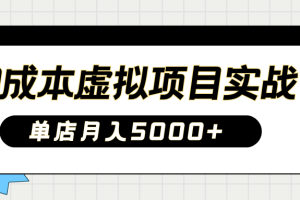 2025淘宝虚拟项目实操指南：0成本开店，新手单店月入5000+【5节系列课程】