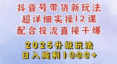 2025全新升级抖音带货玩法,一天纯利四位数,从剪辑到选品再到发布投流,超详细玩法揭秘