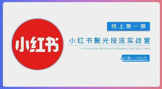 小红书聚光陪跑第一期,教你从0到1玩转小红书聚光投流,搭建小红书付费投流团队,更快的见到效果