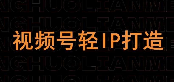 视频号线上课程，视频号轻IP打造
