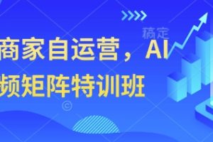 实体商家自运营，AI短视频矩阵特训班