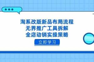 淘系改版新品布局流程，无界推广工具拆解，全店动销实操策略