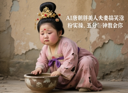 AI唐朝胖美人夫妻搞笑涨粉实操，五分钟教会你
