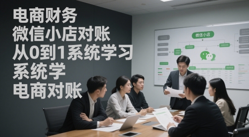 电商财务微信小店对账,从0到1系统学习电商对账