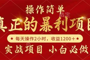 （14978期）真正的暴利项目，操作简单，每天收益1200＋，自己做老板