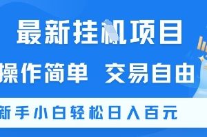 最新挂G项目，操作简单，交易自由，新手小白轻松日入100+【揭秘】
