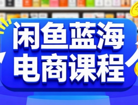 闲鱼蓝海电商课程，手把手助你快速上手，轻松实现闲鱼稳定盈利