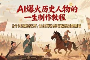 （15336期）AI历史人物赛道课程，2个月涨粉56万，含伙伴计划与收徒运营策略