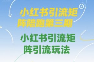 小红书引流矩阵陪跑第三期，小红书引流矩阵引流玩法