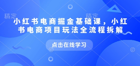 小红书电商掘金课,小红书电商项目玩法全流程拆解(更新7月)