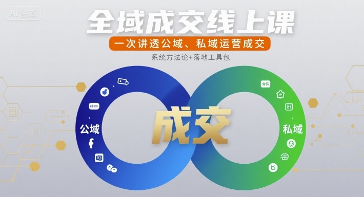 全域成交线上课,一次讲透公域、私域运营成交