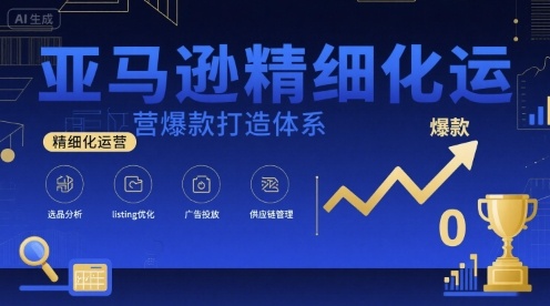 亚马逊精细化运营爆款打造体系,视频课+全套资料文档