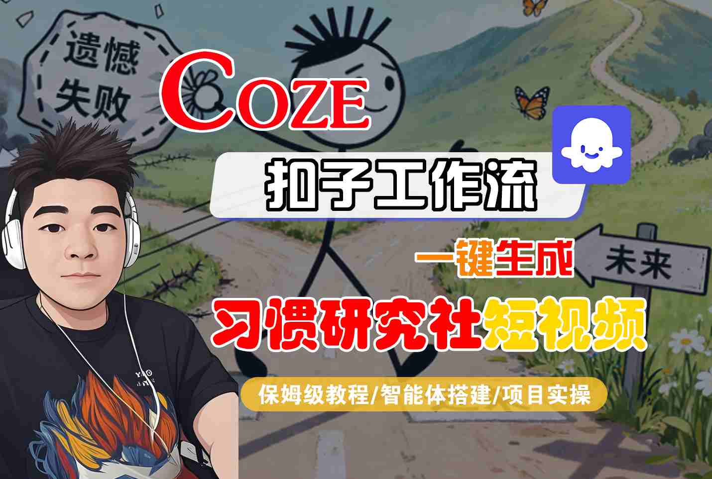 Coze扣子智能体工作流一键生成“习惯研究社“短视频,全流程保姆级教学