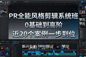 PR全能风格剪辑系统班，0基础到高阶，近20个案例一步到位