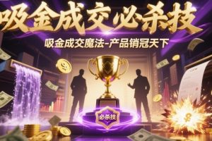 吸金成交必杀技，吸金成交魔法-产品销冠天下