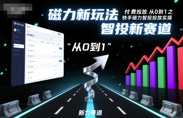 付费投放从0到1之快手磁力智投投放实操,磁力新玩法,智投新赛道