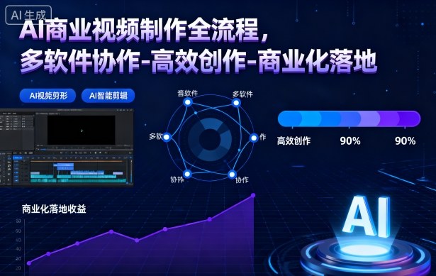 AI商业视频制作全流程，多软件协作-高效创作-商业化落地