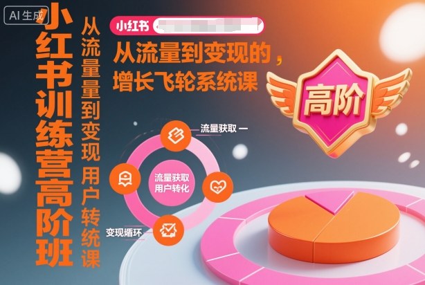 小红书训练营高阶班，从流量到变现的增长飞轮系统课