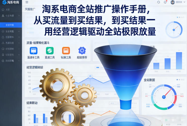 淘系电商全站推广操作手册,从买流量到买结果一用经营逻辑驱动全站极限放量