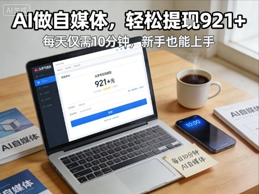 每天花费10分钟,头条号收益921+,用AI做自媒并不难【附视频教程】