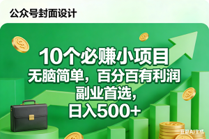 （17669期）10个必赚小项目，无脑简单，百分百有利润，副业首选，日入500+