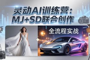 （17795期）灵动AI训练营-3.0课程：MJ+SD联合创作，从婚纱大片到汽车广告，摄影后期全流程实战