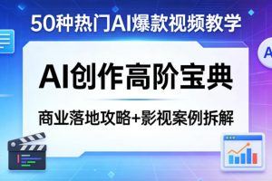 50种热门AI爆款视频教学，AI创作高阶宝典，商业落地攻略+影视案例拆解