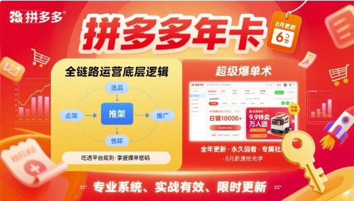 拼多多年卡,拼多多全链路运营底层逻辑,超级爆单术【更新26年3月29日】