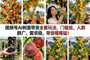 视频号AI树苗带货全套玩法，门槛低、人群广、需求稳，带货嘎嘎猛！（更新0401）