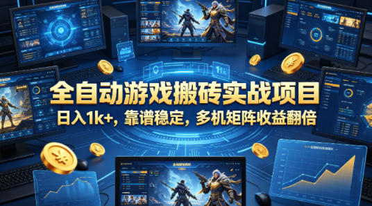 全自动游戏搬砖实战项目,日入1k+,靠谱稳定,多机矩阵收益翻倍【揭秘】