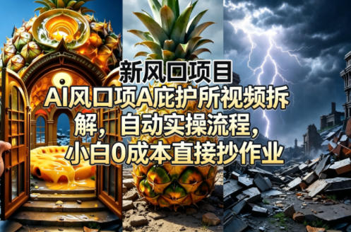 新风口项目AI庇护所视频拆解,自动实操流程,小白0成本直接抄作业
