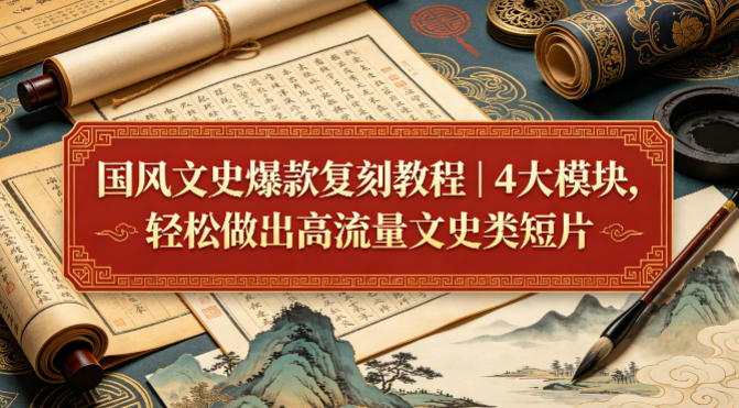 国风文史爆款复刻教程|4大模块,轻松做出高流量文史类短片