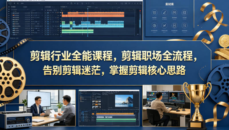 剪辑行业全能课程,剪辑职场全流程,告别剪辑迷茫,掌握剪辑核心思路