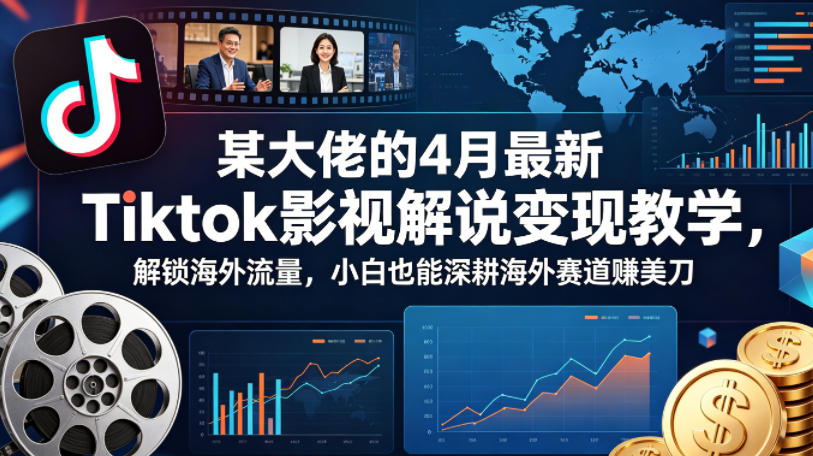 某大佬的4月最新Tiktok影视解说变现教学,解锁海外流量,小白也能深耕海外赛道賺美刀(更新)