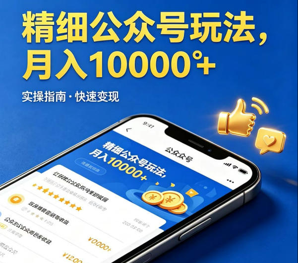 精细化公众号玩法,我们给你提供文章,你来负责发布,收益可观,月入1W+【揭秘】