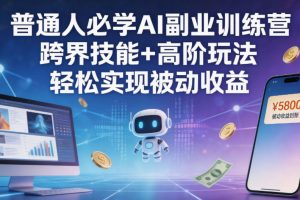 普通人必学AI副业训练营跨界技能+高阶玩法轻松实现被动收益