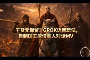 干货无保留！GROK语音玩法，自制国王唐僧真人对话MV