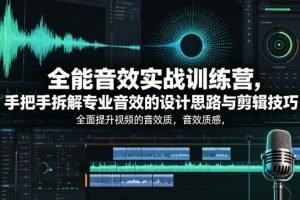 全能音效实战训练营，手把手拆解专业音效的设计思路与剪辑技巧，全面提升视频的音效质感